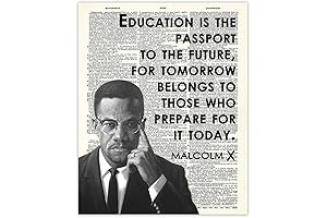 Inspirational Malcolm X Wall Art, "Education is the Passport" - Unique Malcolm X Apparel