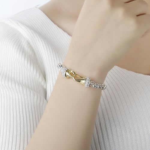 Miniatura 4 de UNY Pulseras inspiradas en el diseñador de moda antiguas antiguas para mujer, regalos de amor únicos de Navidad, Metal Diamante de imitación