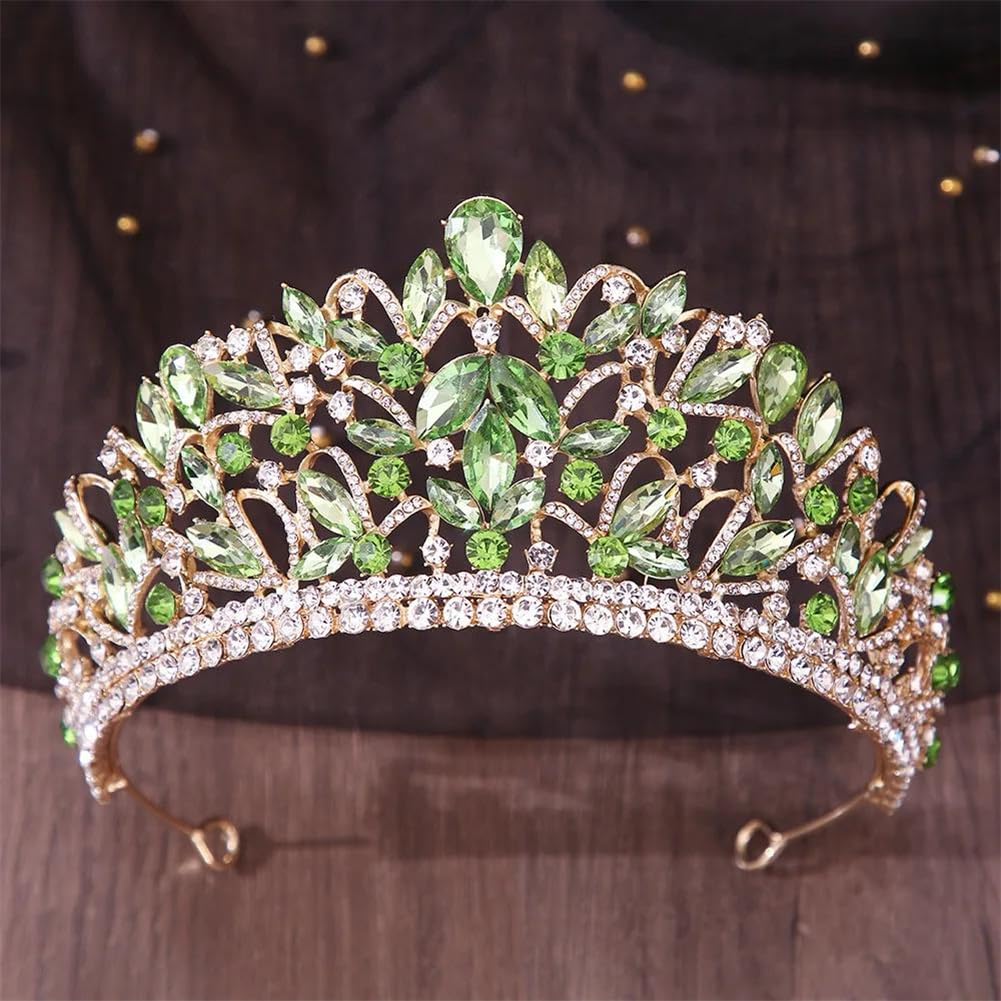 LNNSHX Elegante lila Braut Diadem Tiara Krone für Frauen Braut Hochzeit Haarschmuck Prinzessin Geburtstag Kopfschmuck
