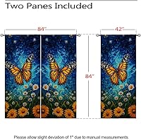 Vista 114 de Cortinas opacas de mariposa para decoración del hogar de niñas y niños, hermosas flores en acuarela, con ojales, aislamiento térmico, cortinas