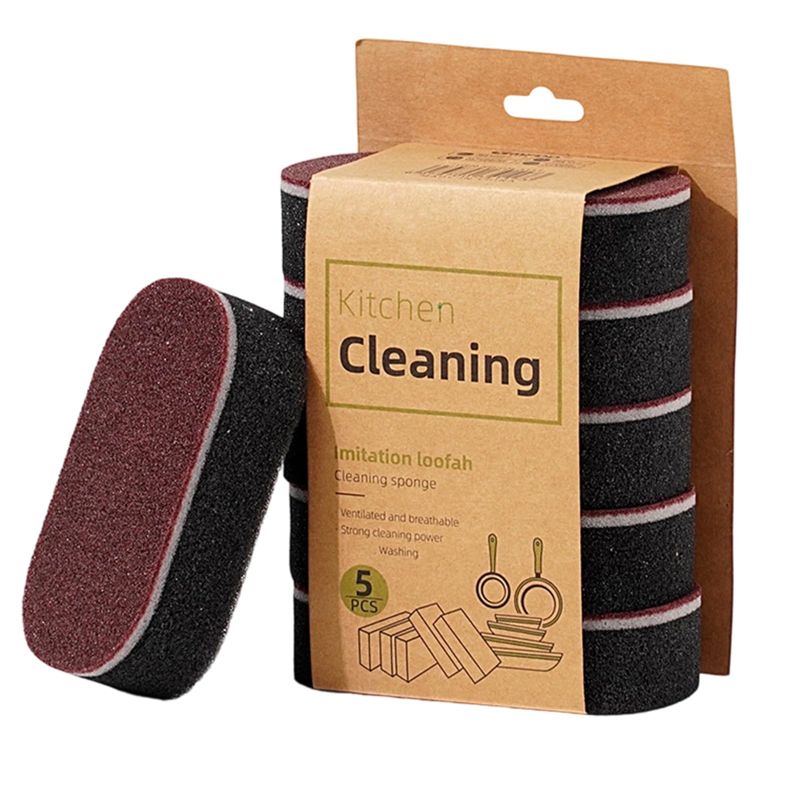 Multipurpose Sanding Sponge Heavy Duty Emery Sponge Scrubbers for Kitchen Cookwear Bathroom Ceramics Wall Stain Removal Permanent Scouring Pad