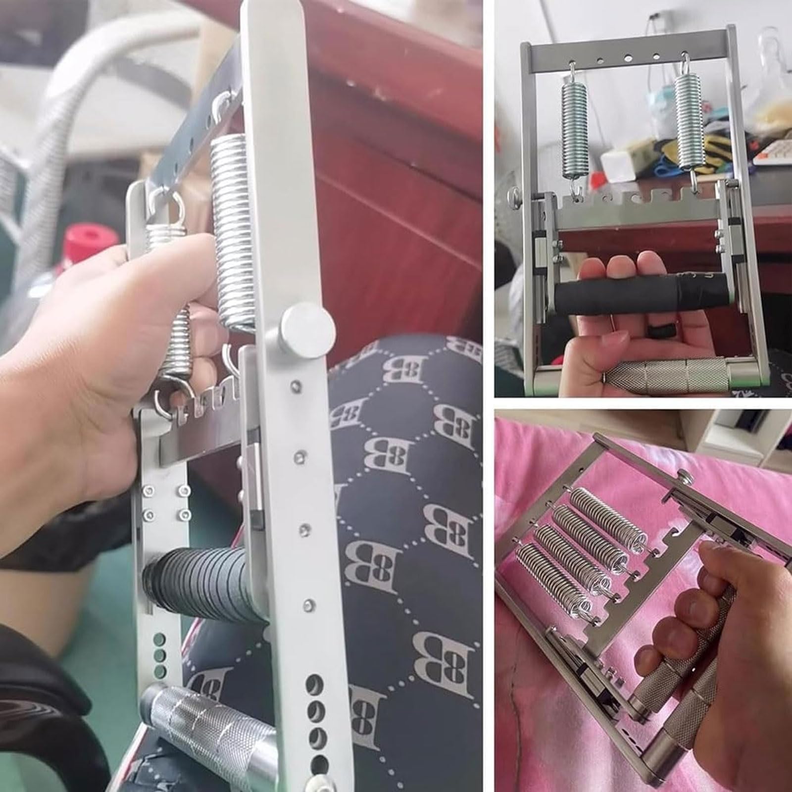 Wzmacniacz chwytu dłoni – regulowany tester chwytaków ze stali nierdzewnej z 5 sprężynami do treningu mięśni, nośność do 150 kg