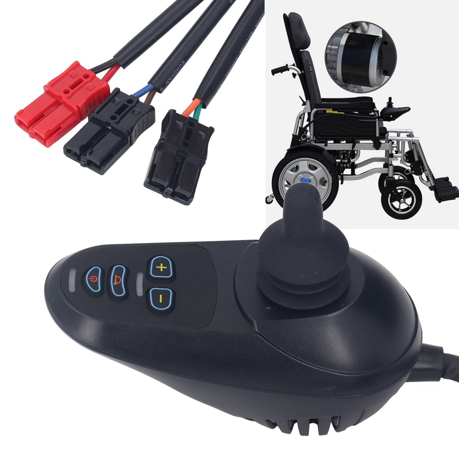 Electric Wheelchair Controller, Wheelchair Joystick Controller DC24V 45A High Sensitivity Fast Heat Dissipation with Brake Function for Home