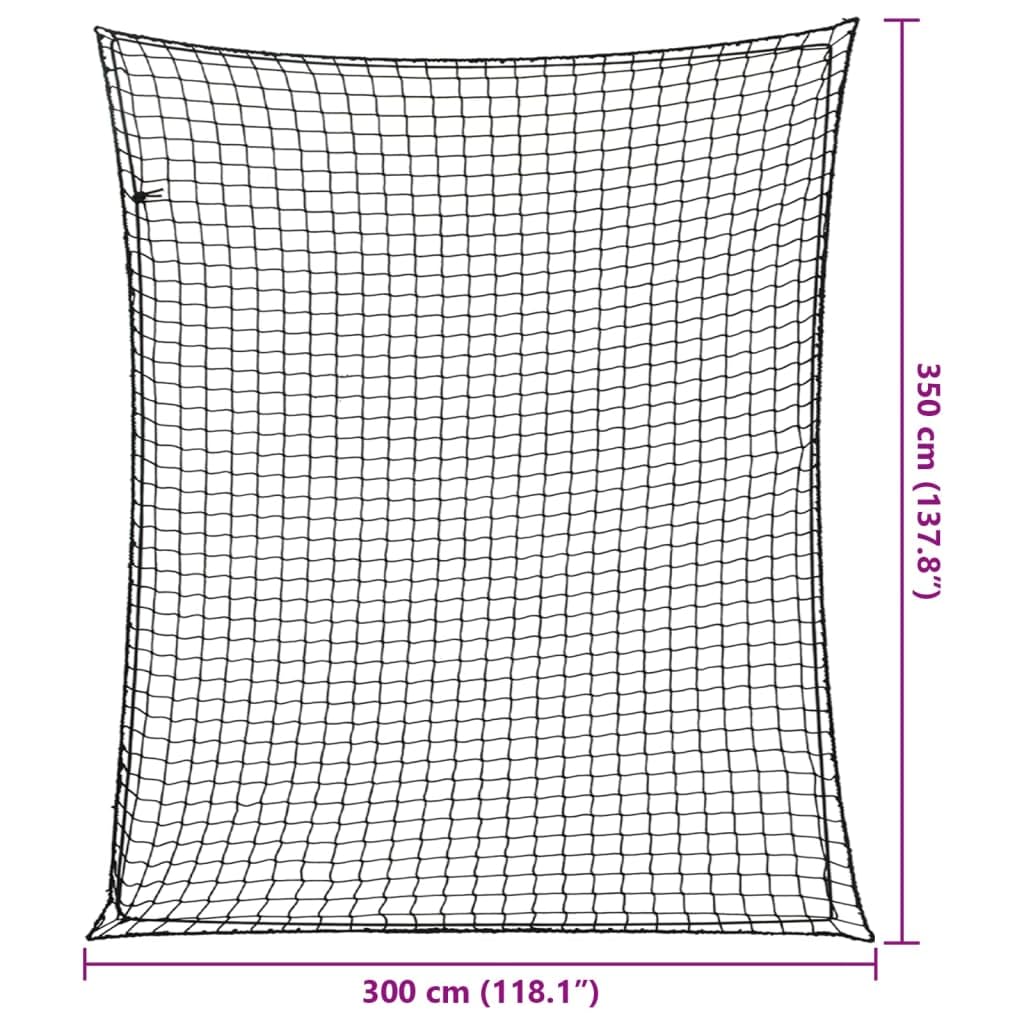 Anhängernetz 3,5x3m mit Gummiseil, Ladungssicherungsnetz für Anhänger, LKW, Pkw, PKW-Netz reißfest schwarz