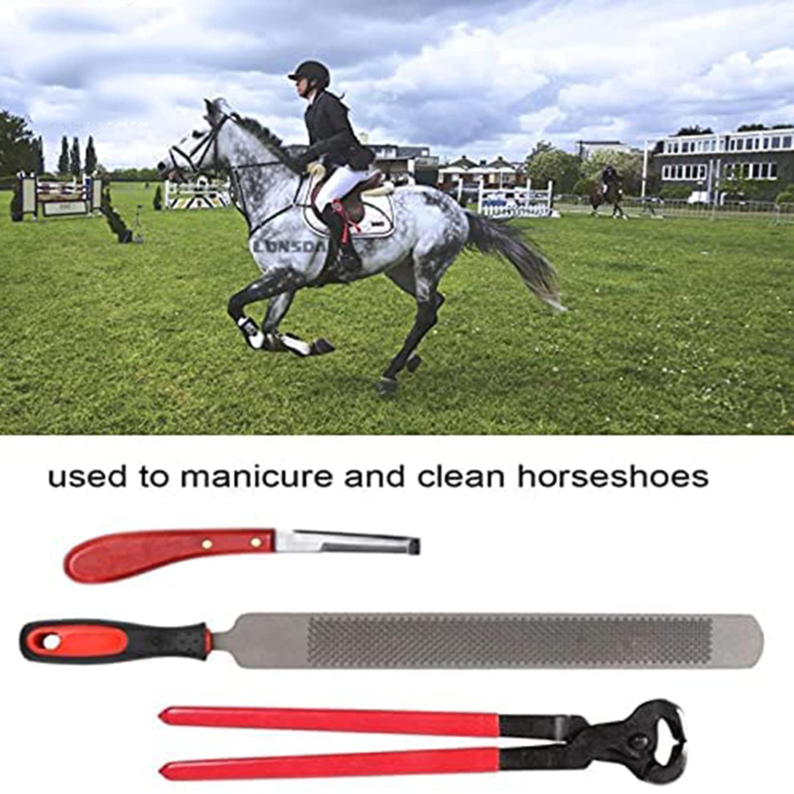 Recortadora de pezuñas de Caballo, Cuchillo for pezuñas de Caballo, Traje de Lima de Herradura de 14 Pulgadas, Herramienta for el Cuidado de Las pezuñas de Caballos