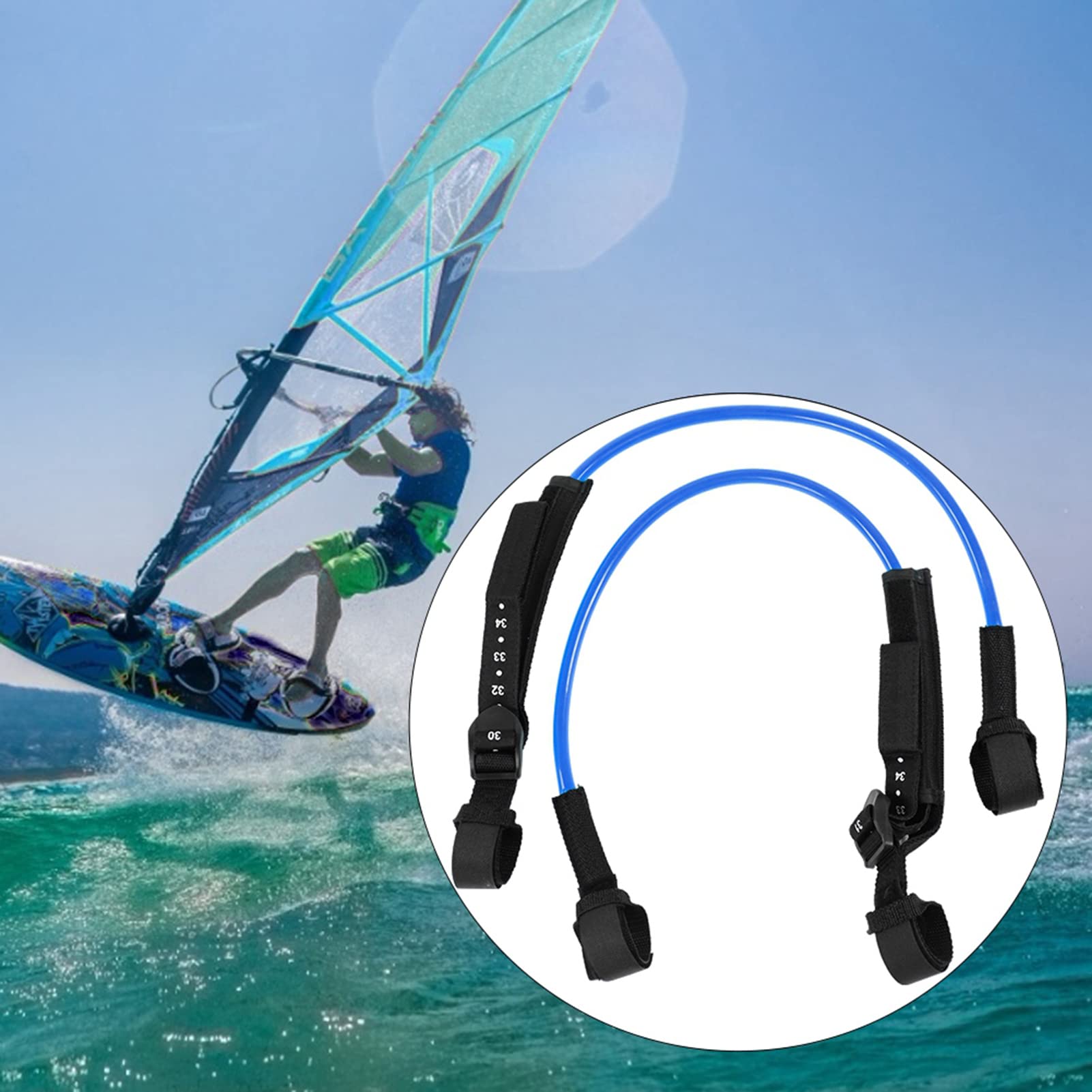 Verstellbare Schwarze Sicherheits-Windsurf-Geschirrleine für Surfer-Sicherheit, TPU-Material, 2 Stück