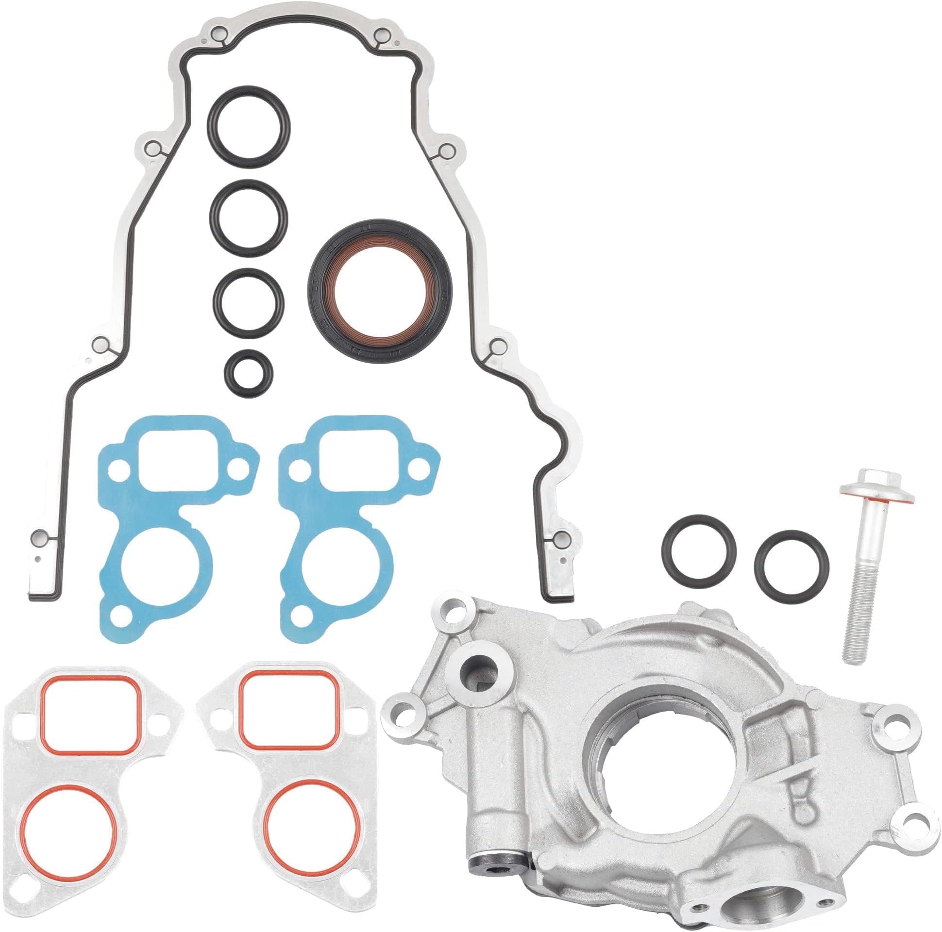 Dasbecan High Volume Melling Oil Pump kit M29-5HV Compatible with 4.8L 5.3L 6.0L Silverado Avalanche Suburban Tahoe Trailblazer GMC Sierra Yukon Cadillac Escalade, with Gaskets and Balancer Bolt