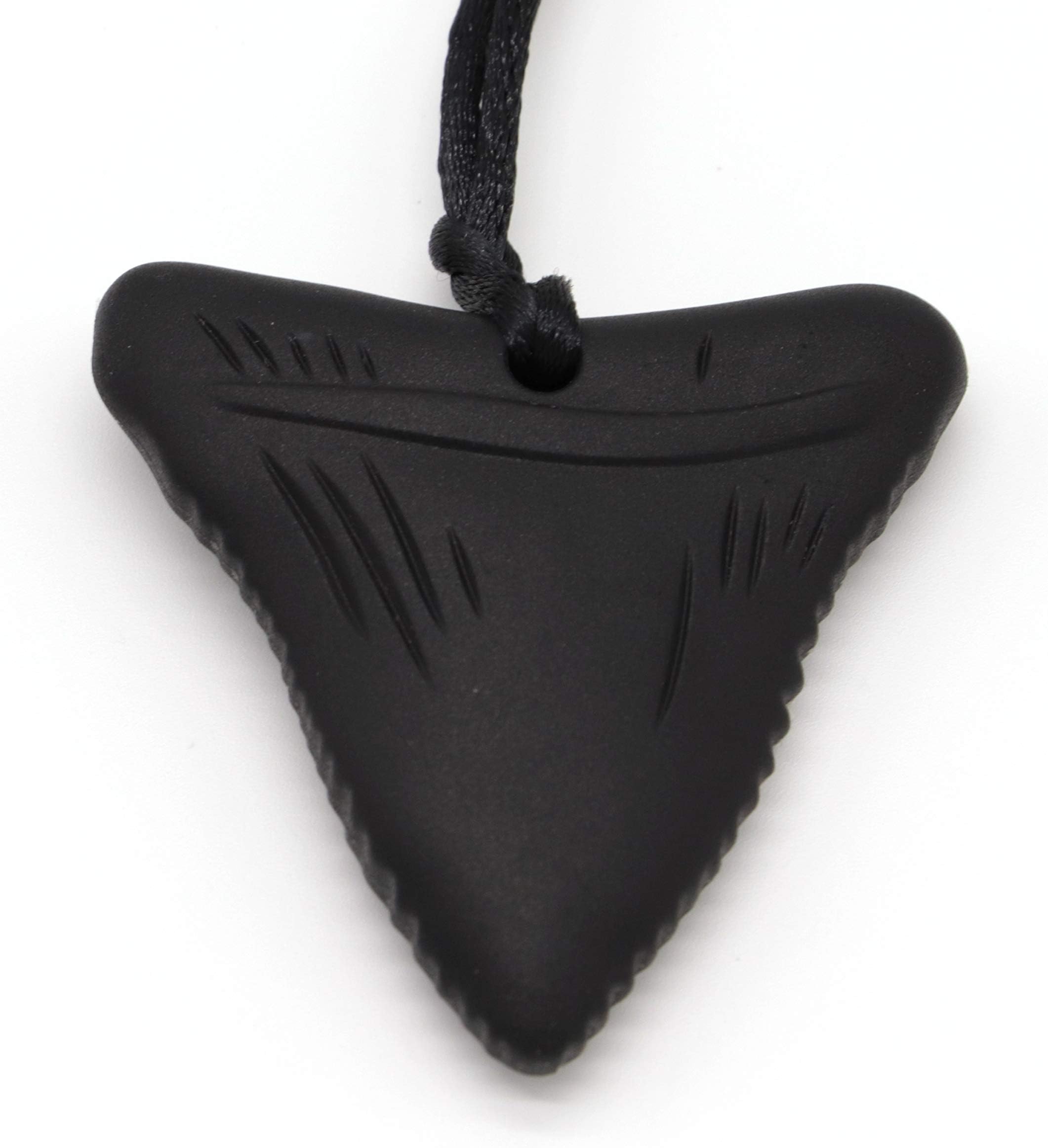 Chewelry Sensory Chew Necklace ADHD Autism Shark Chewy Teething Therapy Tubes for Autistic Children/Adults (Black)