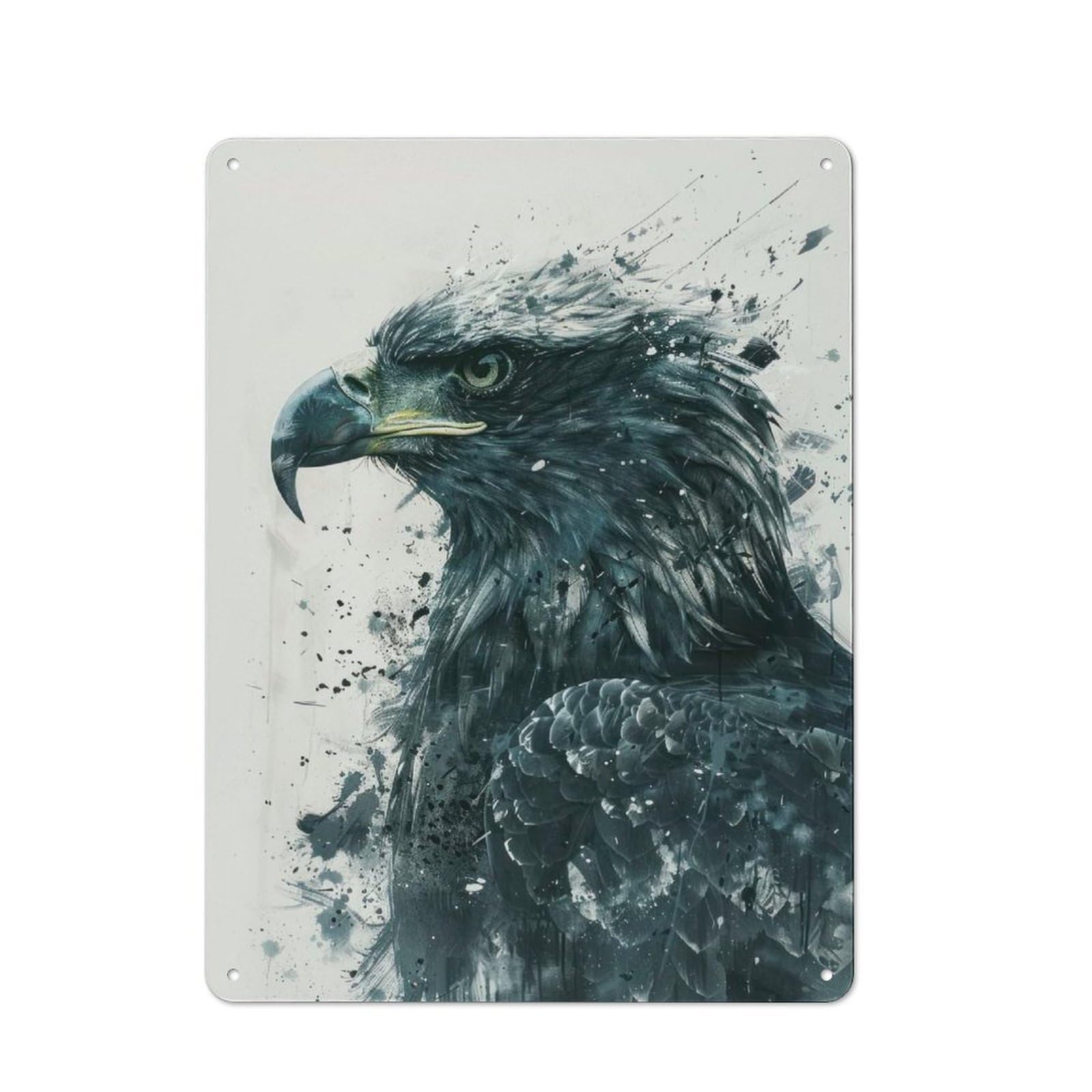 Junmoney Eagle Majesty Painting Retro Tin Wall Plaque 40X30cm For Dining Room Or Kitchen, For Home Decor Collectors