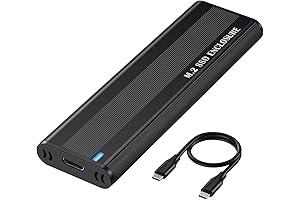 Aluminum M.2 NVMe SATA SSD Enclosure, 10Gbps USB-C