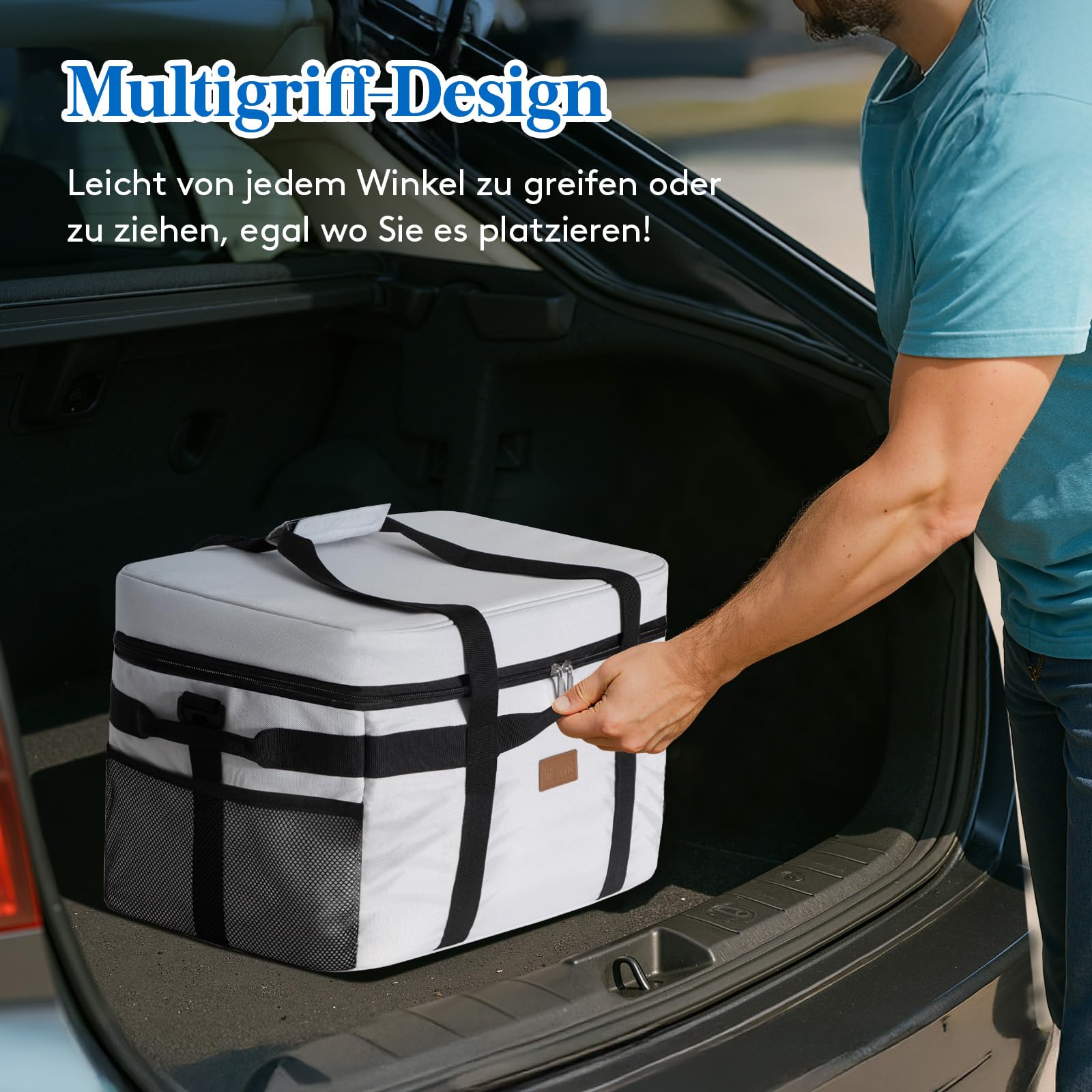 Lifewit Kühltasche 30L 50 Dosen, Faltbar Picknicktasche für Essen & Getränke, Kühlbox Tragbare Eistasche für Männer, Frauen, Isolierte Thermotasche für die Arbeit, Picknicks, Camping, Seidengrau