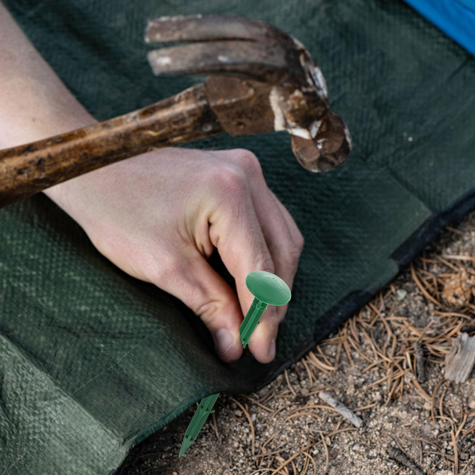 Picchetti da giardino e ancoraggi a terra, 100 picchetti in plastica per fissare teloni e uso intensivo, accessori essenziali per giardinaggio per stabilità all'aperto