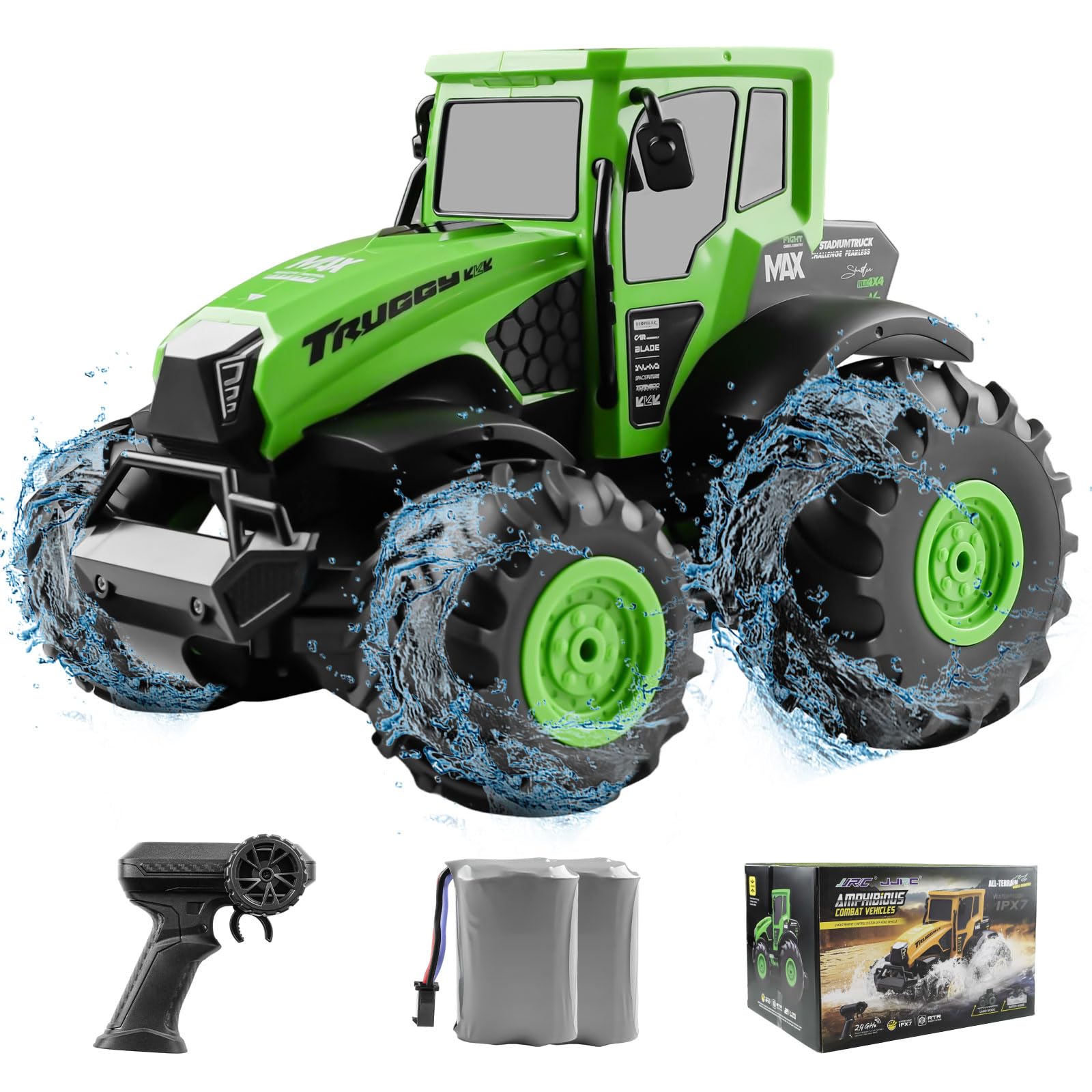 Amazon.co.jp: ZAVEN ラジコン トラクター 水陸両用 4WD 子供向け 人気