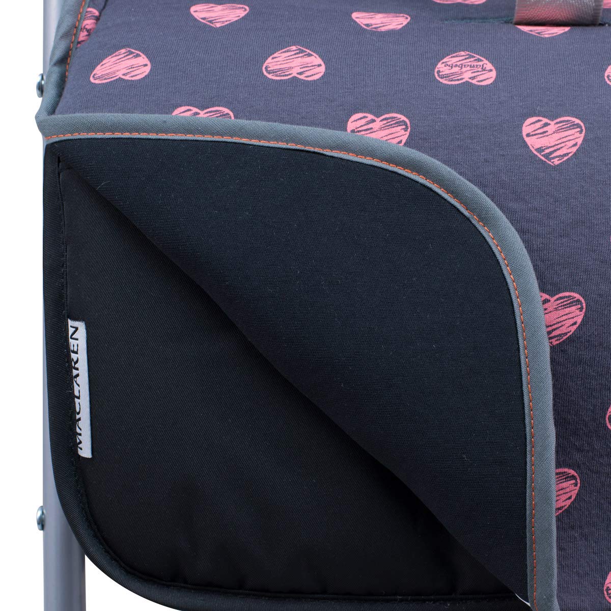 JYOKO KIDS Materassino per passeggino compatibile con Baby Home, Easy Walker, Mountain Buggy 100% Cotone (Fluor Heart, Basic)