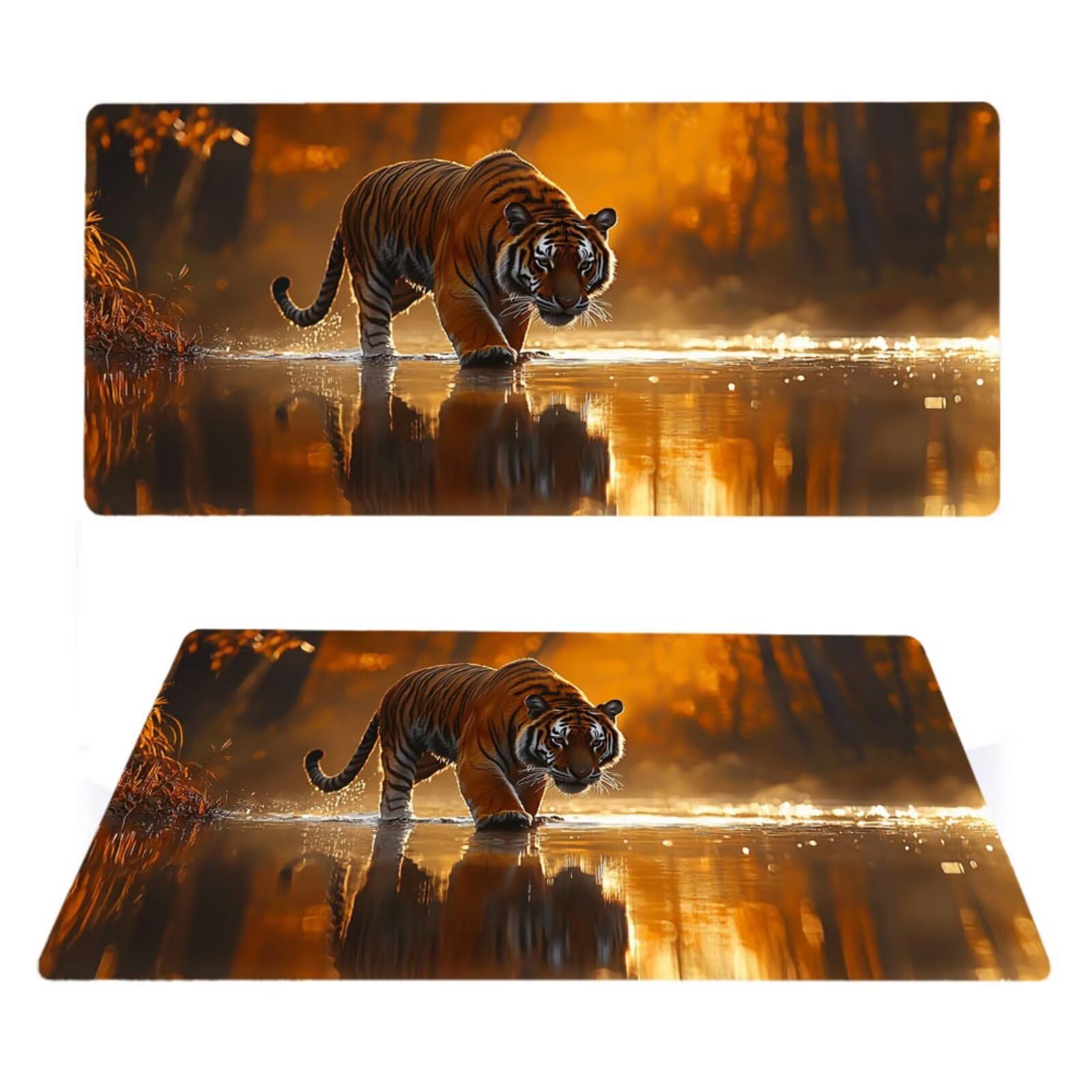 Podkładka pod mysz tygrysa, podkładka pod mysz do gier XXL 1600 x 800 x 4 mm, podkładka na biurko dla graczy, bardzo duża bezszwowa mata na stół dla graczy, antypoślizgowa podstawa, wodoodporna