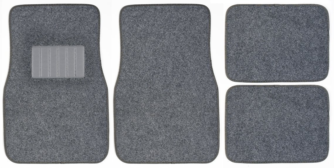 Light Grey Luxury Driver 44056 Deluxe Light Gray Carpet Floor Mat Set