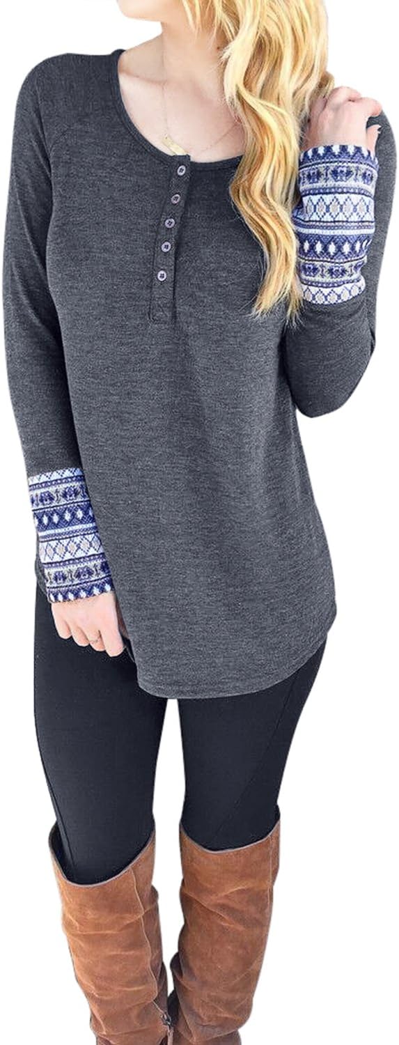 Ca Kra Plaid Long Sleeve Lightweight Sweatshirt Pullover Women Blouse Tunic Top