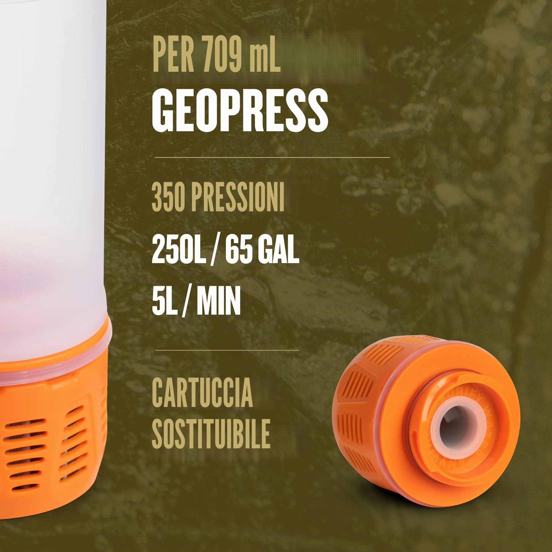 Grayl GeoPress - Cartuccia di ricambio compatibile con Valve One Way - Arancione