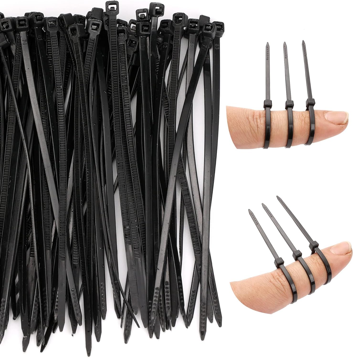 Nylon Self Locking Grip Cable Zip Ties Cord Management Heavy Duty Tie Wire Organizer for Home, Office, Garden, Workshop (Black, 2.5 x 100 mm, Pack of 100)