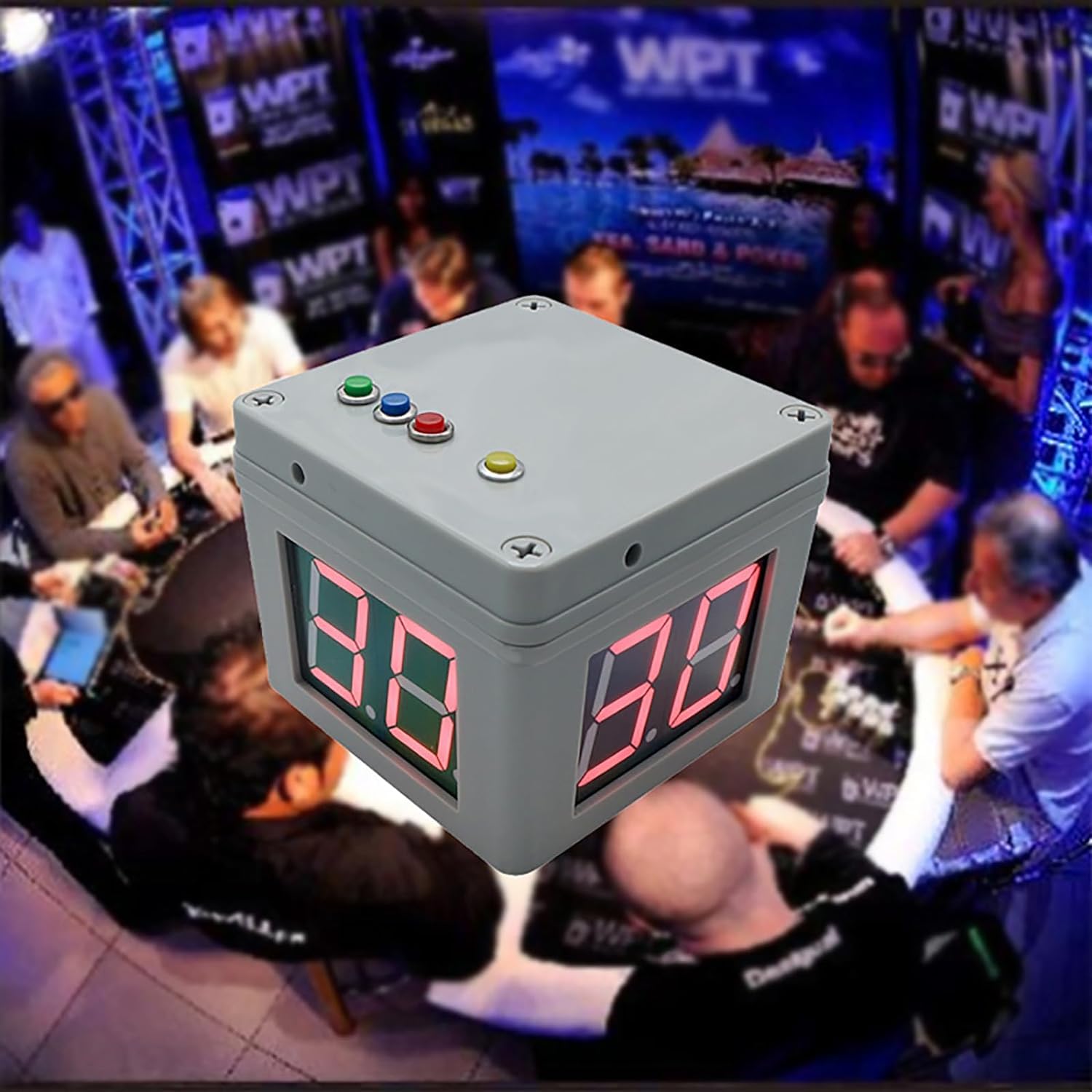 Grand Compteur de comptage, Affichage à 2 Chiffres 4 Pouces, minuterie de Tournoi de Poker à 4 côtés, 3 Couleurs, chronomètre à Compte à rebours, minuterie Cube, Tubes Lumineux LED pour Les compétit
