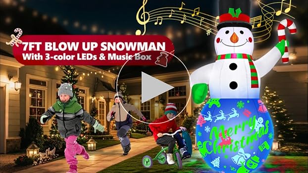 Amazon.com: 7Ft Christmas Inflatables Snowman Built-in Music