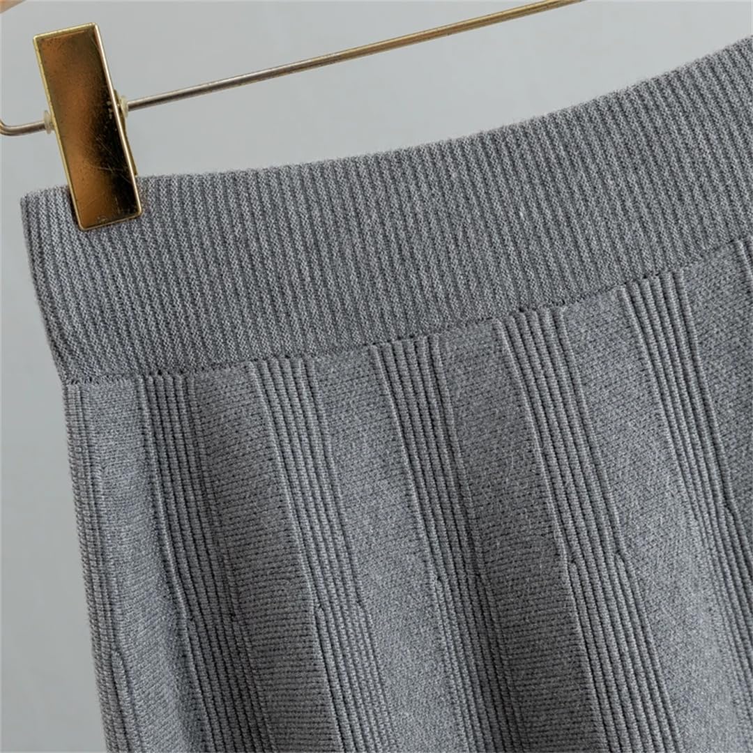 Yeuyyben Maglia Lunga Donne Maxi Maglione Gonna Elastico A Vita Alta Gonne Elegante Autunno Inverno Caldo Maglia Midi Gonna Femme