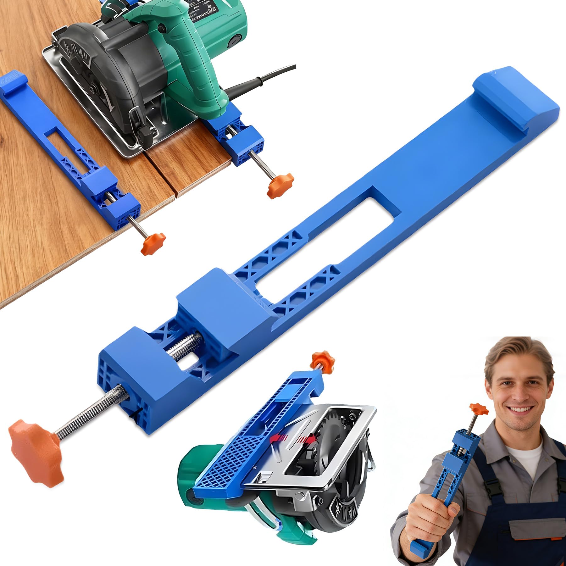 Photo 1 of Adjustable Cutting Machine Base Guide, Innovative Clamp Circular Saw Guide Electric Circular Saw Milling Positioning Clamp Precision Wood Cutting Guide Pros & Hobbyists