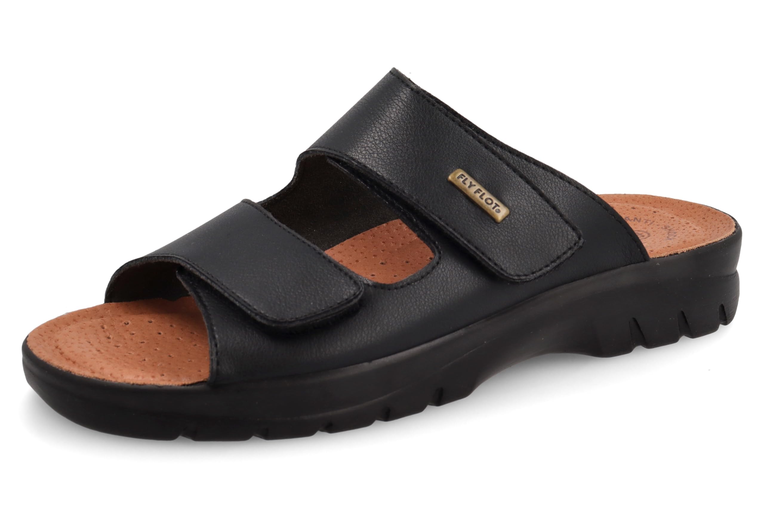 Fly Flot Ciabatte Uomo In Microfibra Elastica Con Strappo Regolabile, Sottopiede Imbottito Antishock In Pelle CiabatteUomo