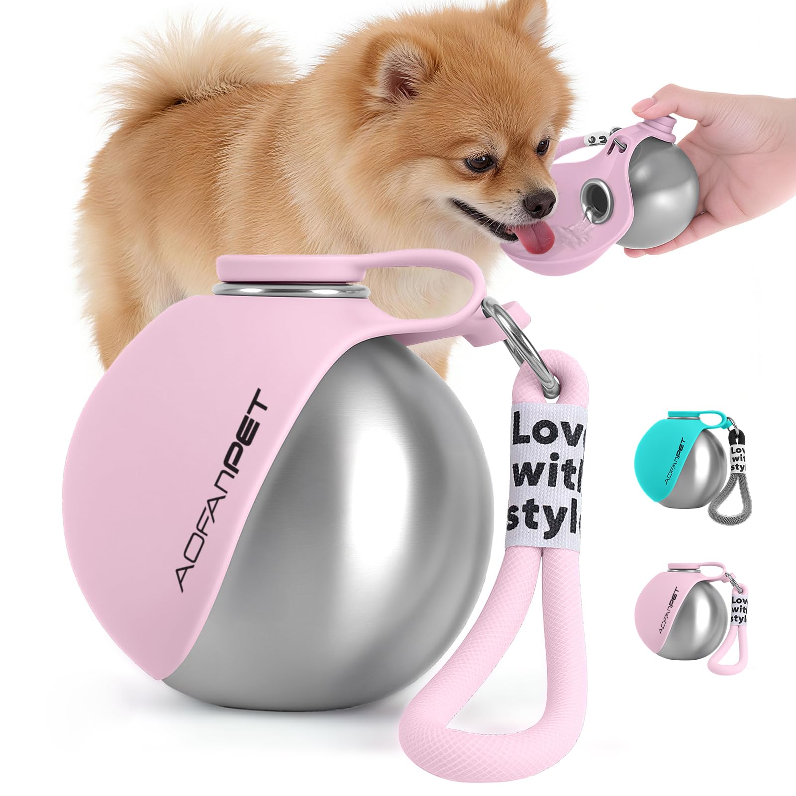Pet Supplies : AOFANPET Portable Dog Water Bottle 10oz Stainless