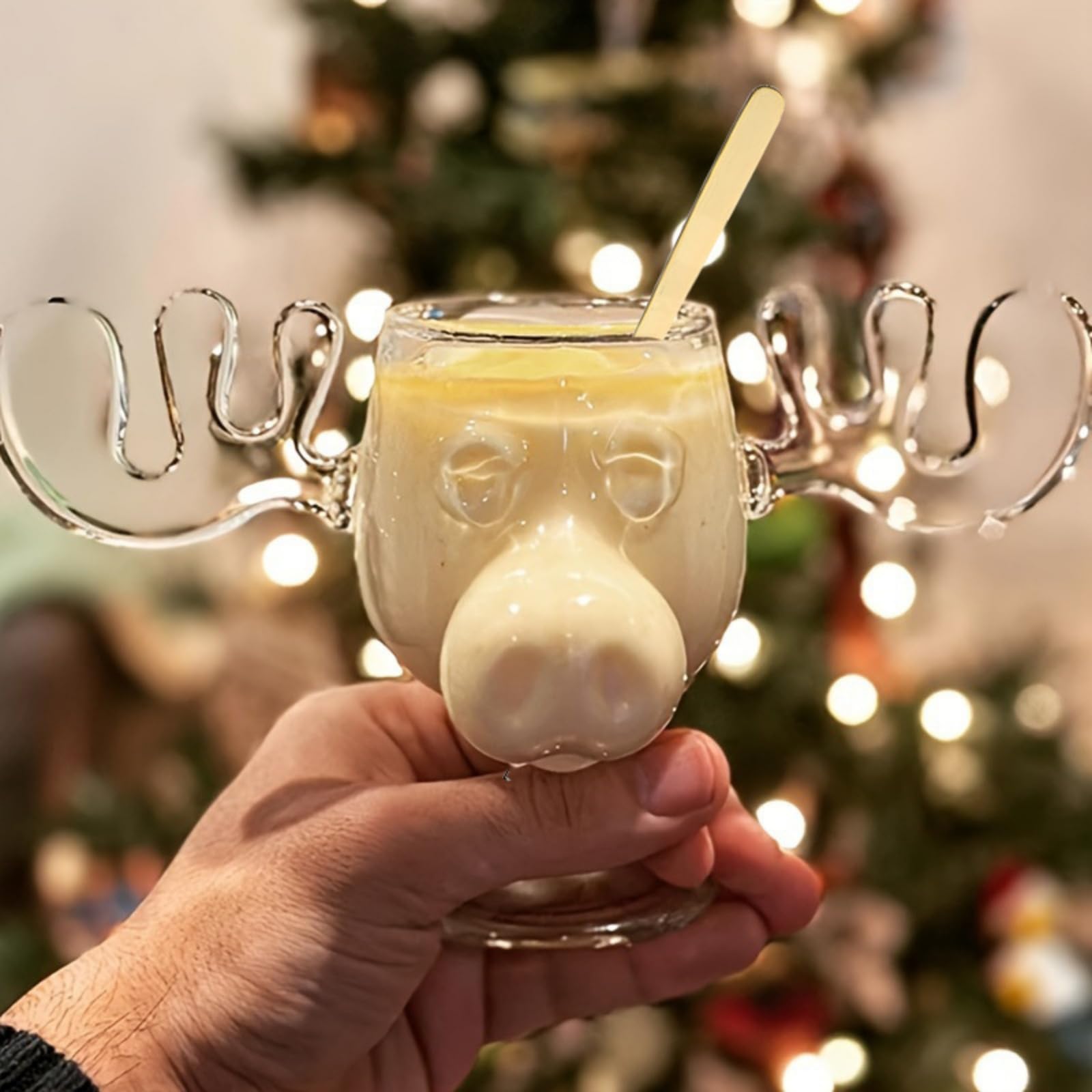 Elch Gläser Weihnachtsglas,Elchgläser Christmas Mug,2025 Neu Weihnachtstassen,Elch Glas Moose Mug,Weihnachtsgläser National Weihnachtsurlaub,Klar,Urlaubsgeschenke für Kaffee,Tee,Getränke (3 PCS)