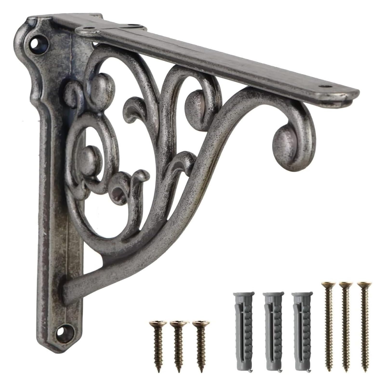 Coppia Di Robuste Staffe Per Mensole A Muro In OTTONE SOLIDO Da 5,9 Pollici / Decorazioni Per Mensole Per Finestre Con Foto Di Libri In Ottone Antico Curvo Classico - Italia - Foto 5