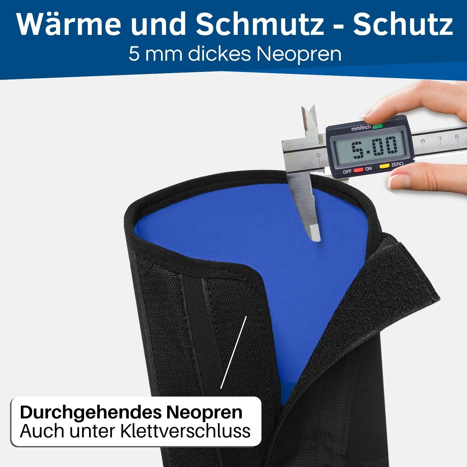HiLo sports E-Bike Akku Schutzhülle - [Für 28-42 cm Rahmenumfang] - Thermoschutzhülle fürs E Bike - Schützt vor Kälte und Schmutz - Neopren Akku Schutz (Blau)