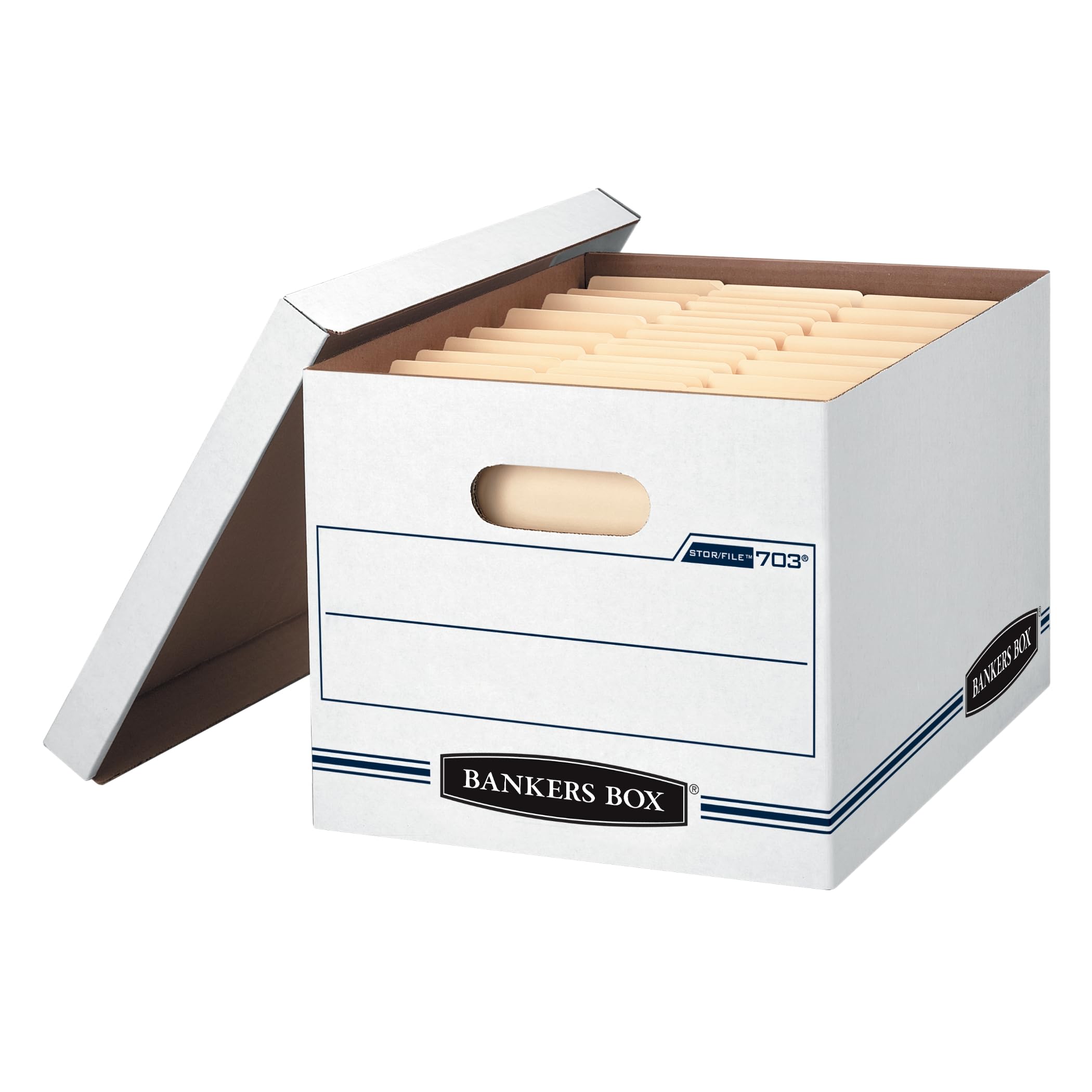 Bankers Box 12-Pack Basic Duty File Storage Boxes with Lids, Letter/Legal, STOR/FILE, (00703)