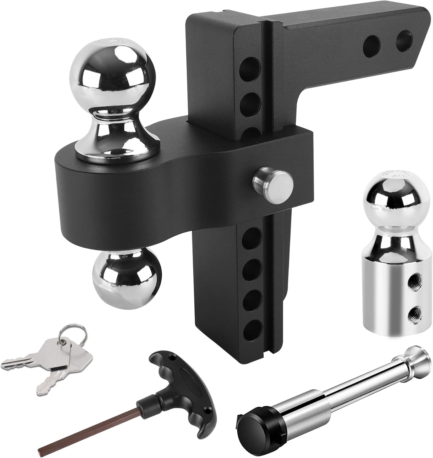 YIZBAP Adjustable Trailer Hitch, Fits 2" Receiver, 8" Drop