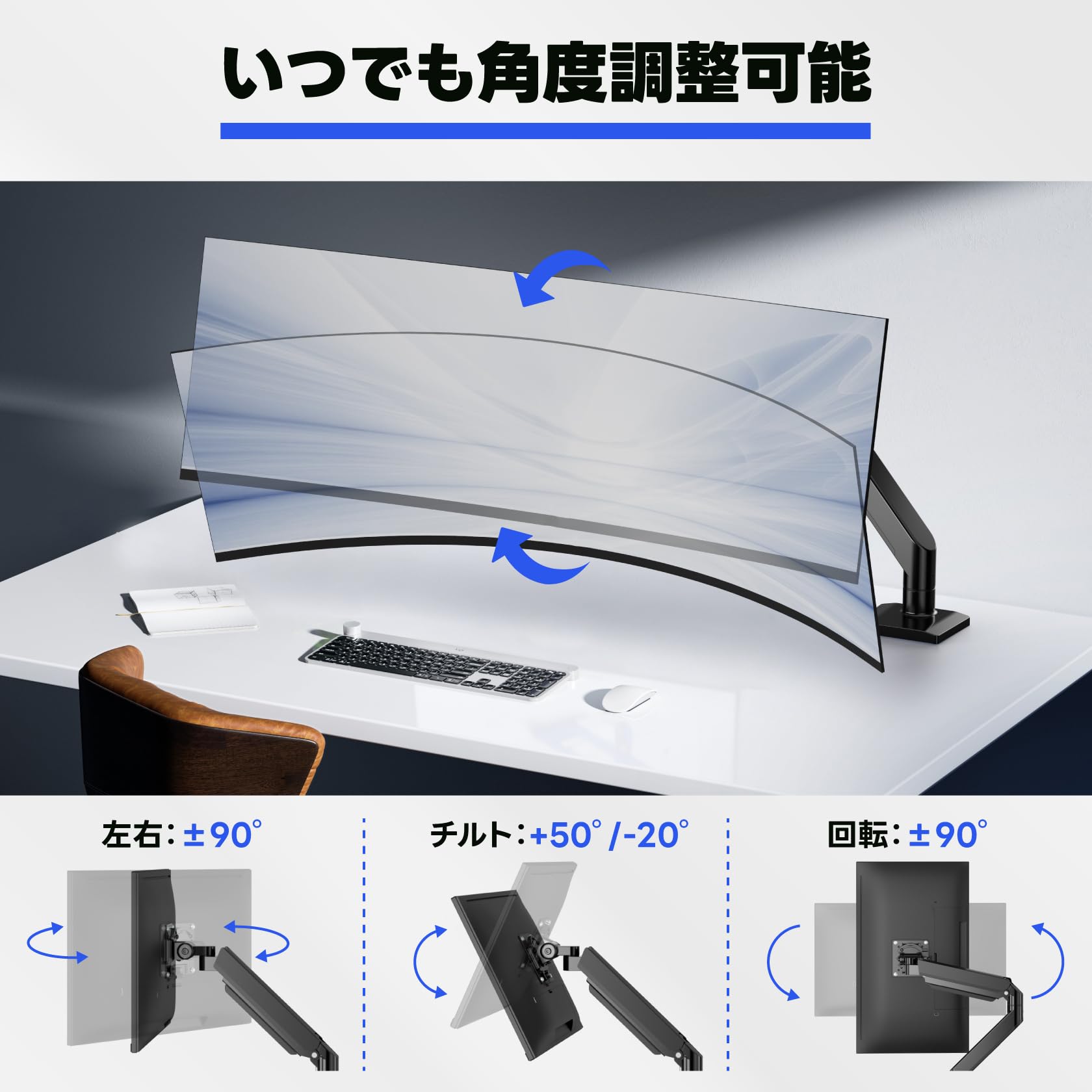 Amazon.co.jp: METIYA 大型 モニターアーム 55インチまで 耐荷重2-25KG