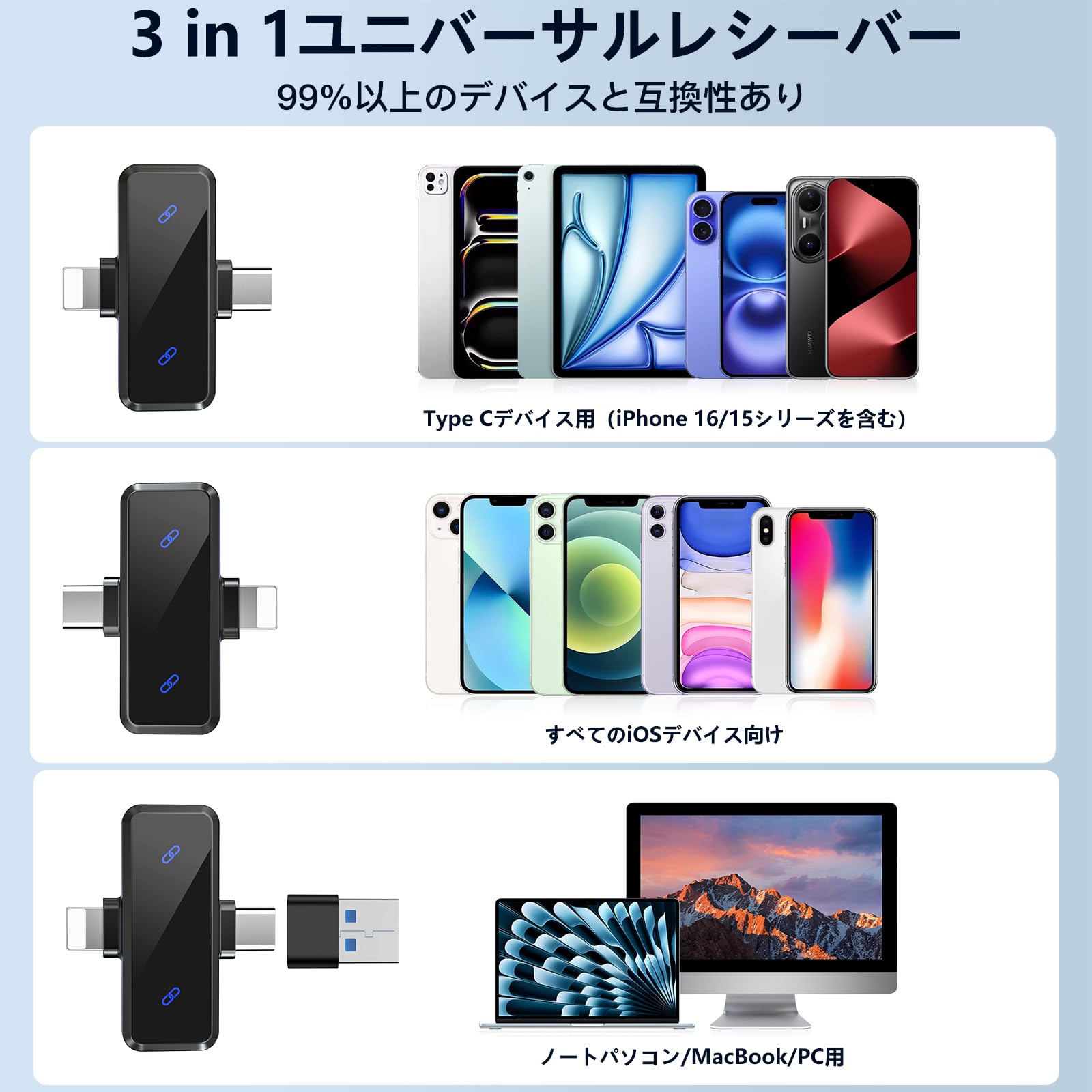 【数回使用】iPhoneユーザー向け配信機材セット Amazon | ZealSound ピンマイク ワイヤレスiPhone16/15シリーズ対応