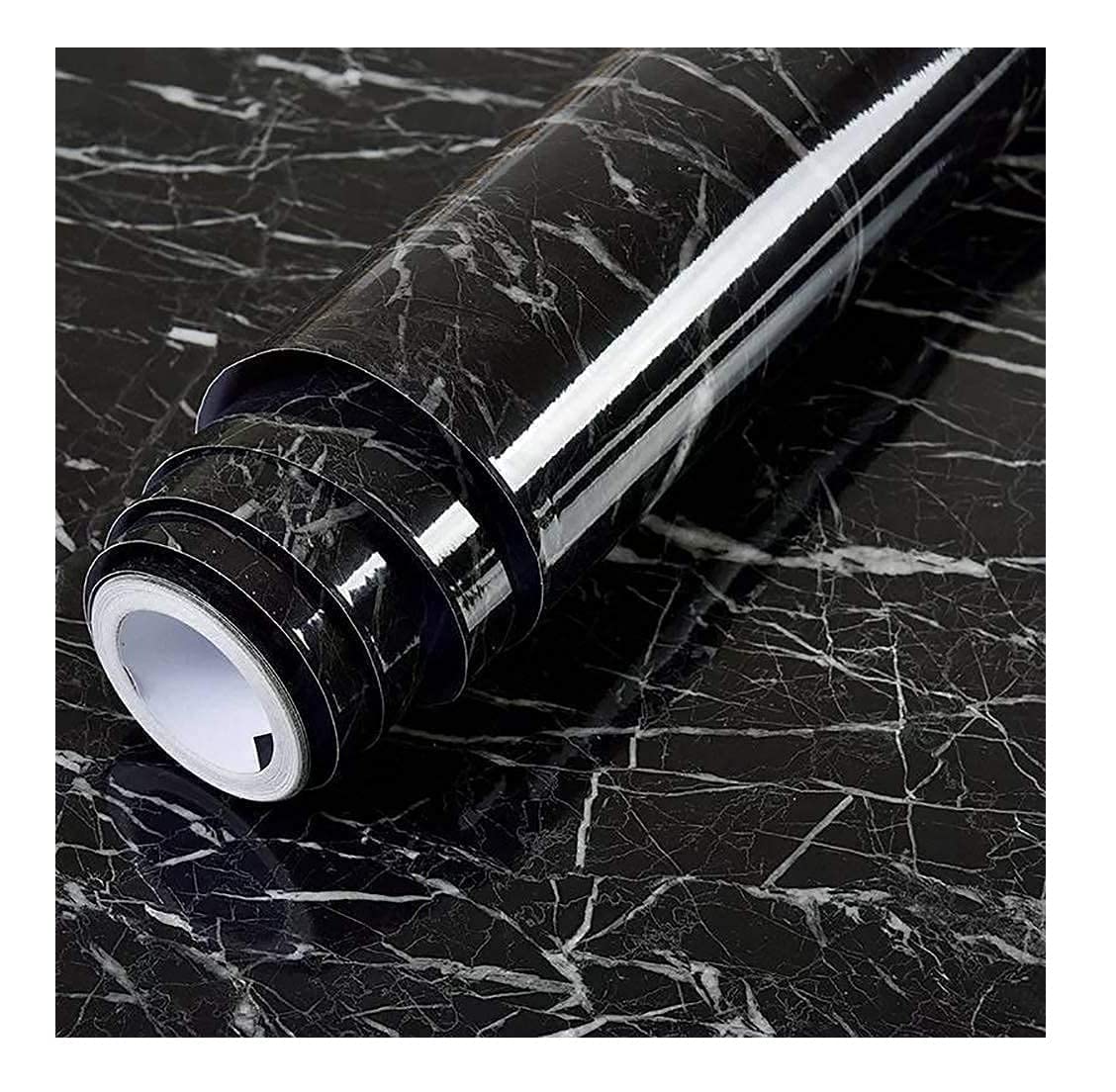 DIXSON 60CM X 200CM Kitchen Wallpaper Oil Stain Proof, Waterproof Self-Adhesive Wall Stickers for Kitchen Anti-Mold and Heat Resistant Aluminum Backsplash Wallpaper Decoration Home Decor (Black)