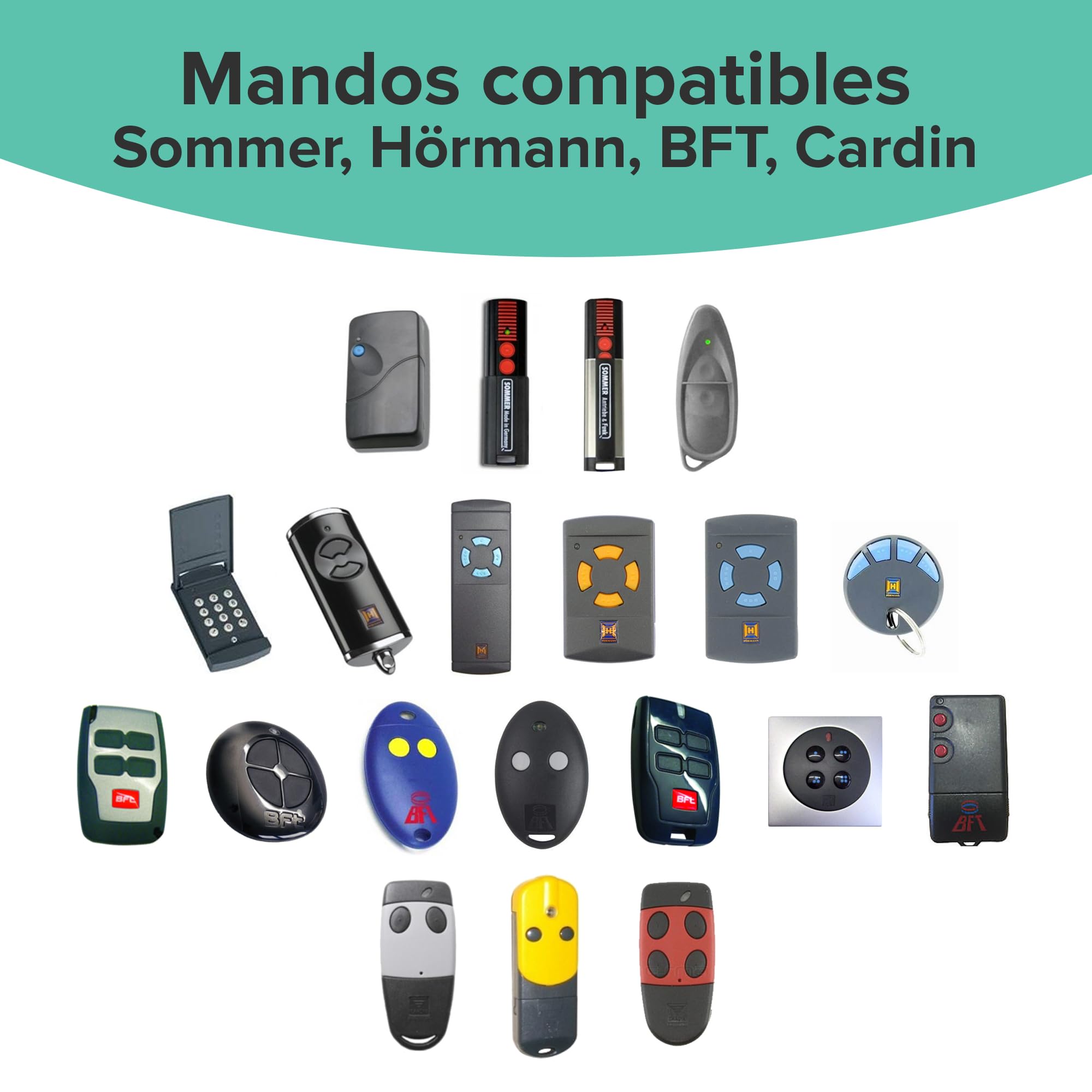 1Control Teclado inteligente inalámbrico para abrir con código PIN para puertas de garaje y basculantes controladas por mando a distancia, inalámbrico y Bluetooth, 2 puertas y 4 pines, fabricado en