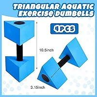 Vista 3 de 4 mancuernas triangulares para ejercicio acuático, pesas flotantes de agua para piscina, juego de ejercicios de espuma EVA, pesos de agua