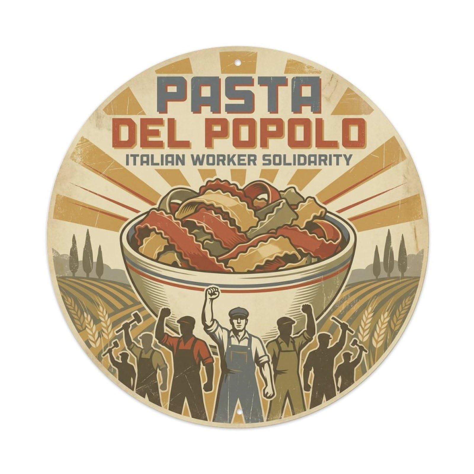 Pasta Heritage Silkscreen Italian Cuisine Metal Tin Sign