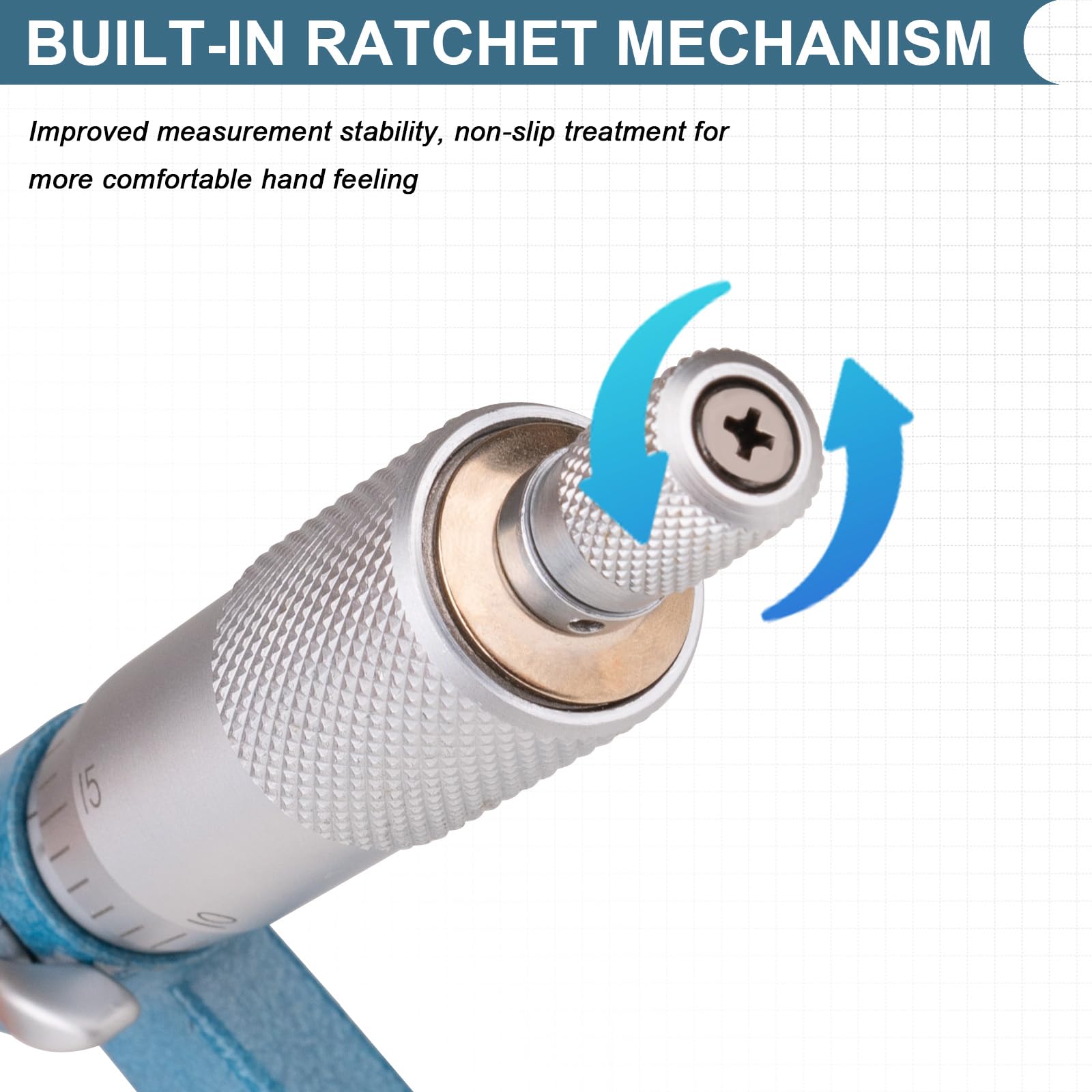 Set di 4 pezzi, strumenti di misurazione per meccanici da 0-1"/1-2"/2-3"/3-4", micrometri di precisione ultra-accurati con graduazione di 0,0001", set di utensili professionali per meccanici.