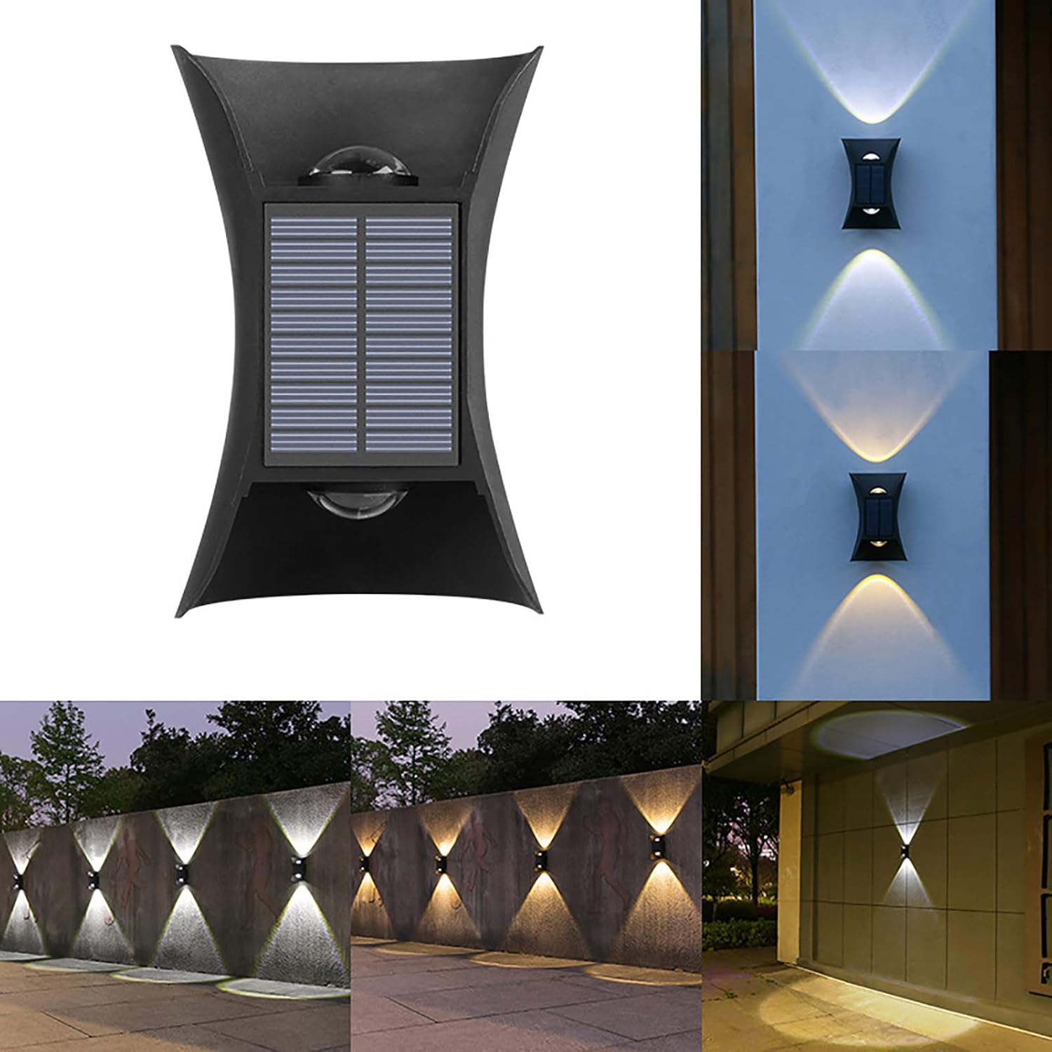 VKEKIEO Solar Wall Sconce Lights Outdoor Waterproof, Solar Fence Light