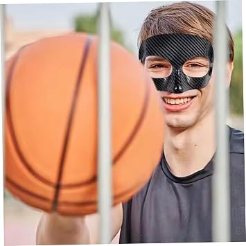 Face Shield Mask, Nose Guard for Broken Nose, Adjustable PVC Face Shield Mask Sports Protection for Football, Basketball, Wrestling, Softball, Adults