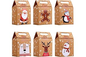 LOKIPA Christmas Kraft Paper Gift Bags