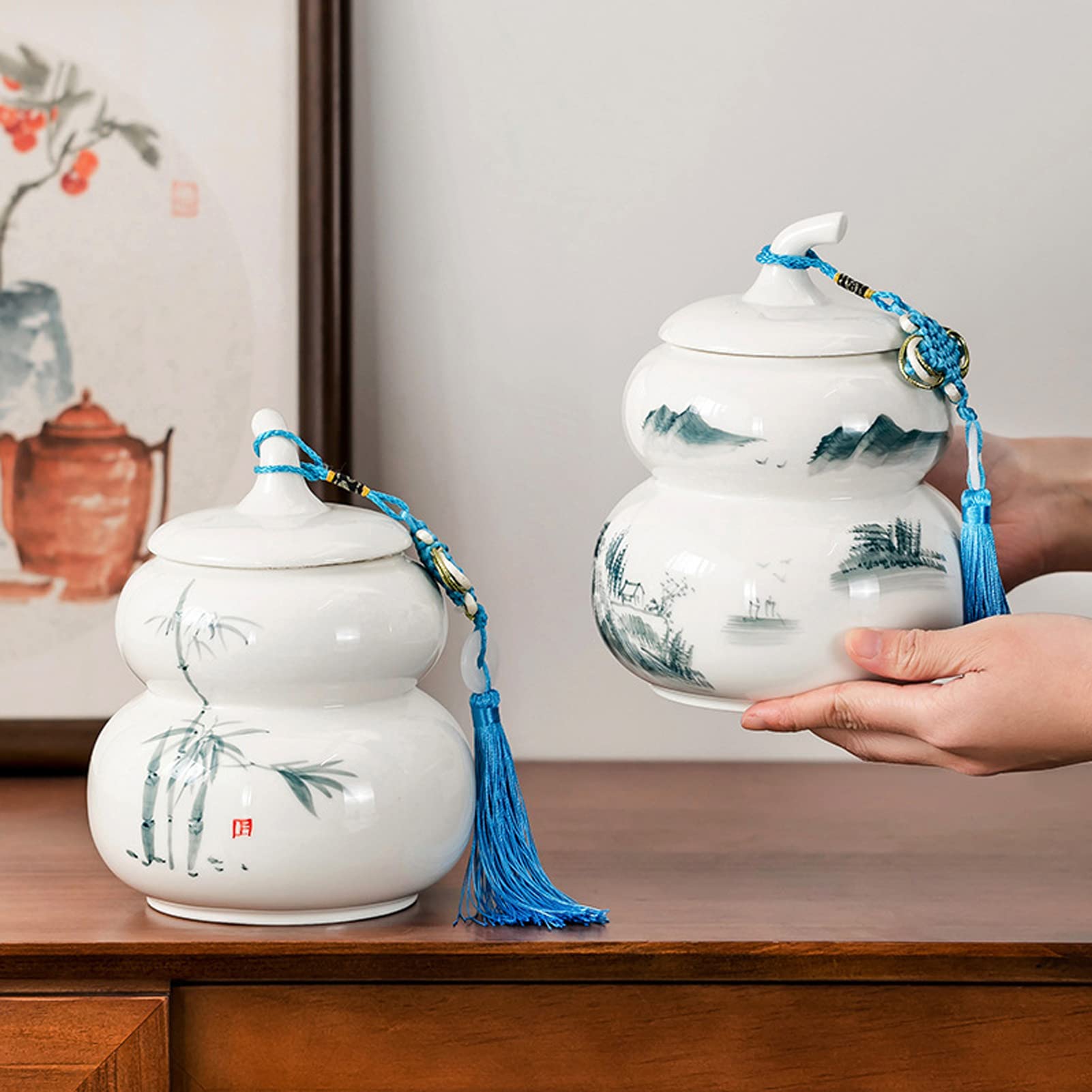 Urny, Pamiątka na prochy – Średniej wielkości ceramiczny słoik urnę(White B)