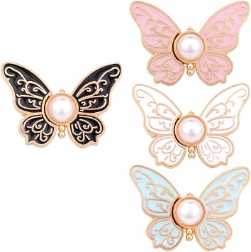 4 Sets Butterfly Waist Tightener Buttons for Pants, Adjustable