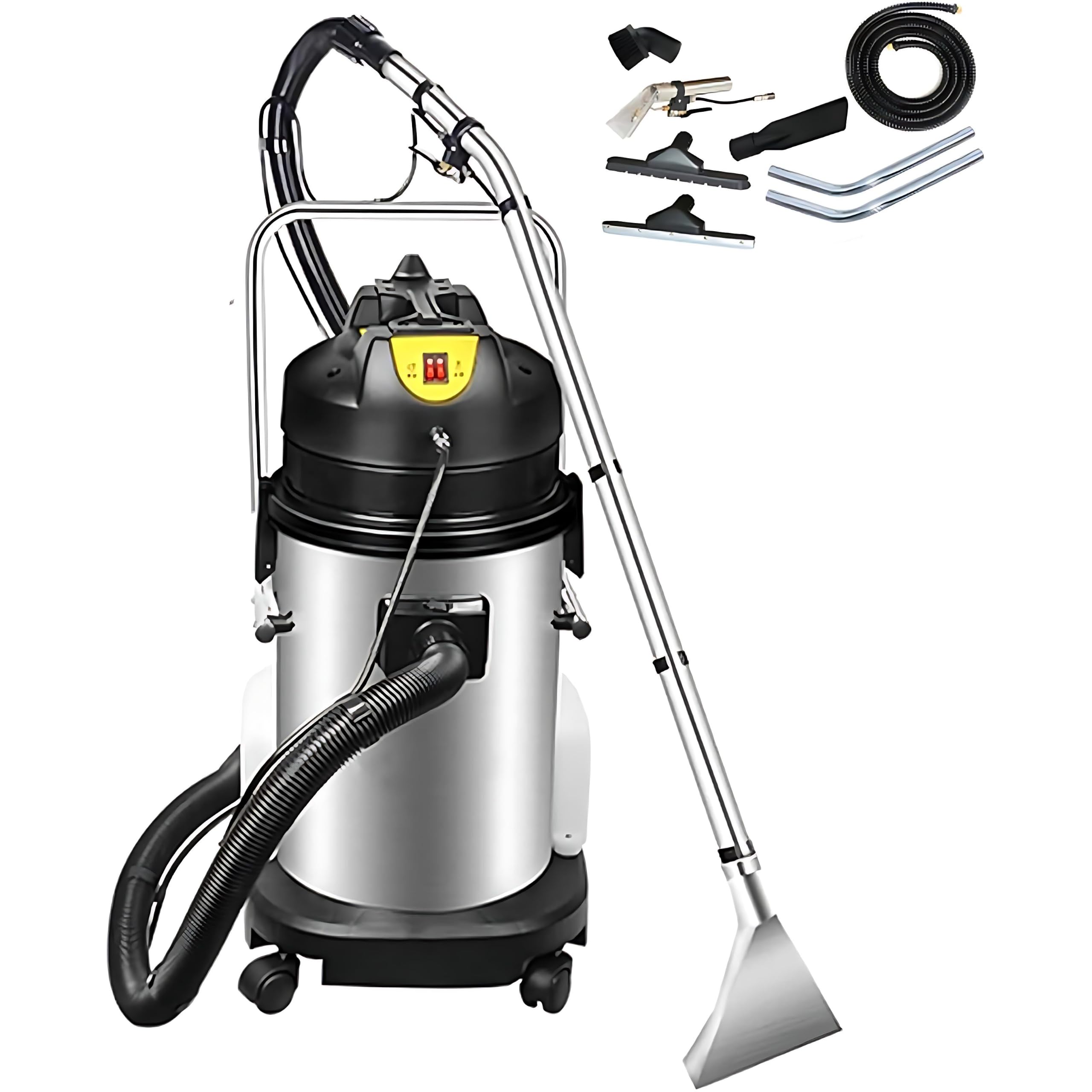 Limpiadora de Alfombras y Tapicería 3 en 1 40L 1034W, Aspiradora de Agua y Polvo Profesional, Máquina Portátil para Sofá, Coches, Moquetas y Cortinas con Cepillo de Acero INOX