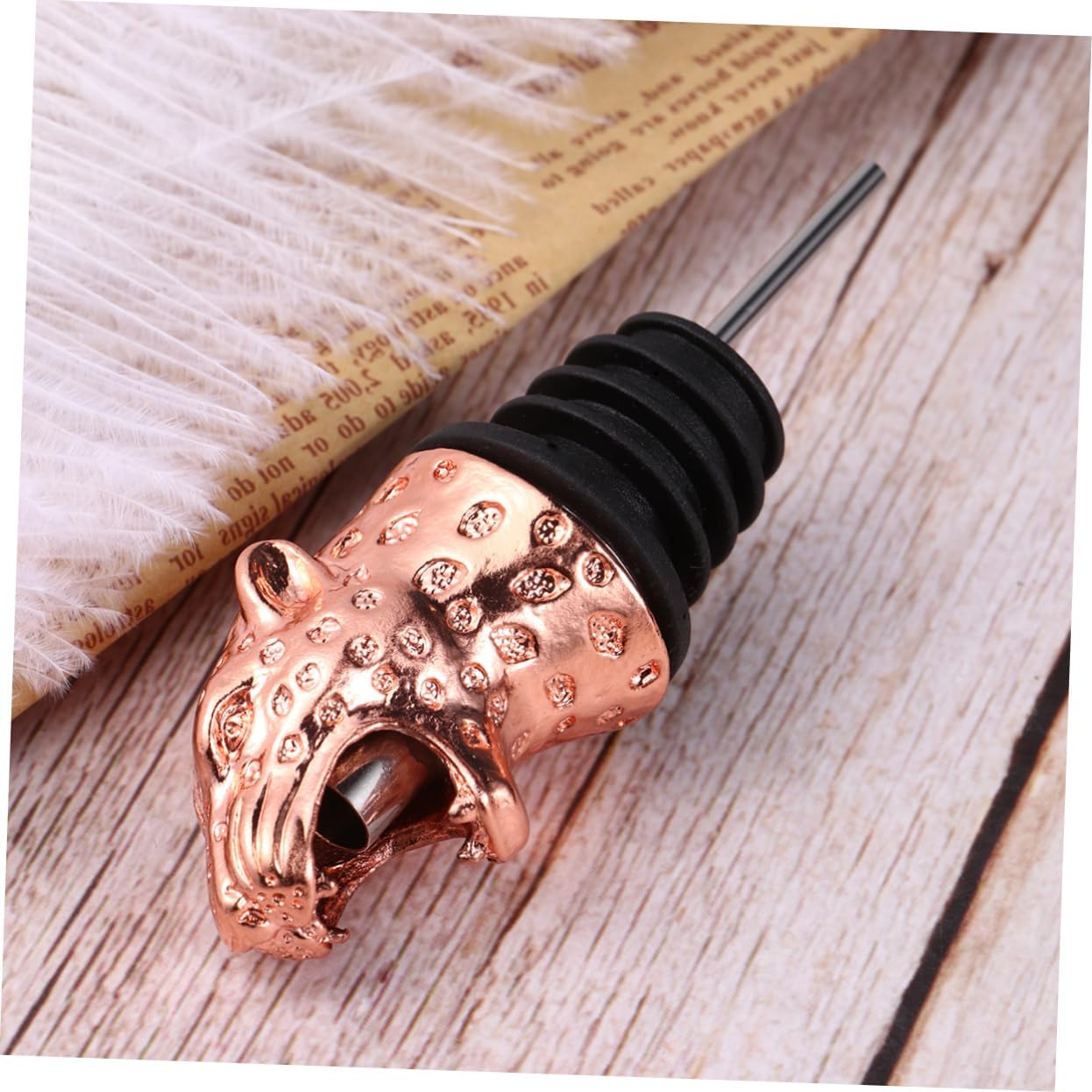 Alloy Leopard Head Shaped Wine Pourer Stopper for Wine Bottles Party Accessory Leakproof