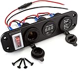 Graceme DC 12 V 24 V coche cami?n barco UTV Dual USB 3.1 A cargador de tel?fono y volt?metro rojo & encendedor de cigarrillos encendedor de enchufe Kit de alimentaci?n con cubierta impermeable Graceme DC 12 V 24 V coche cami?n barco UTV Dual USB 3.1 A cargador de tel?fono y volt?metro rojo & encendedor de cigarrillos encendedor de enchufe Kit de alimentaci?n con cubierta impermeable