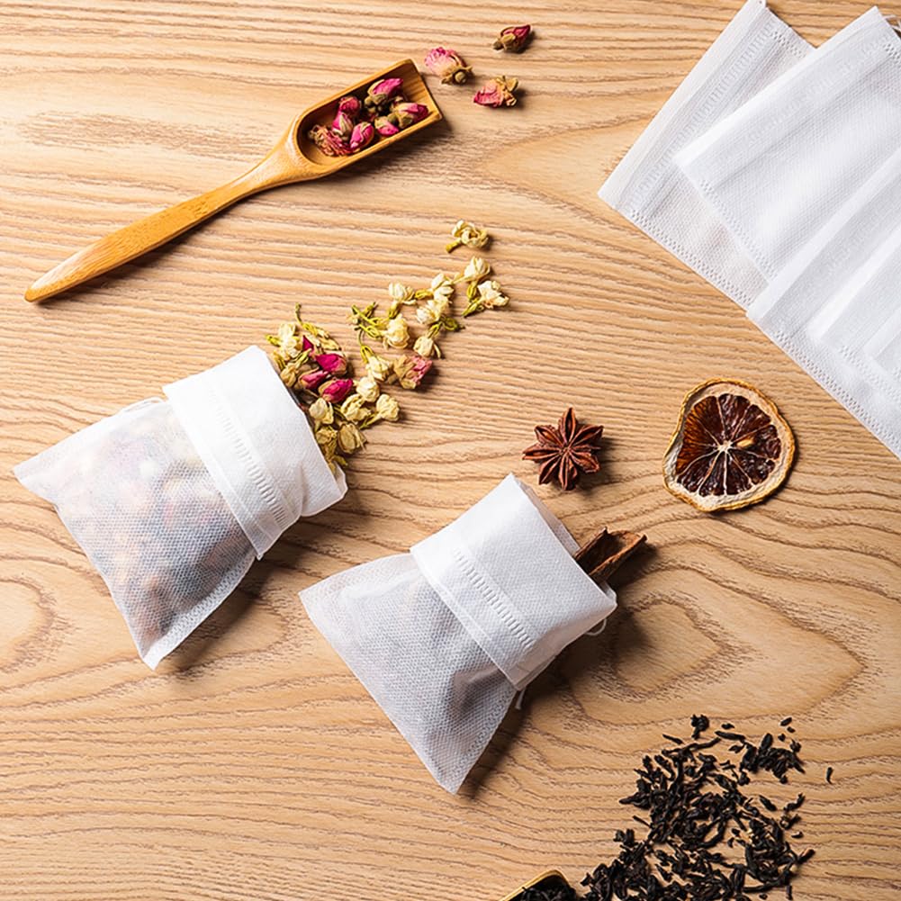 Bolsas de Té Cordón 200pcs 9x10cm Desechables Filtro Vacías para Té Café y Especia